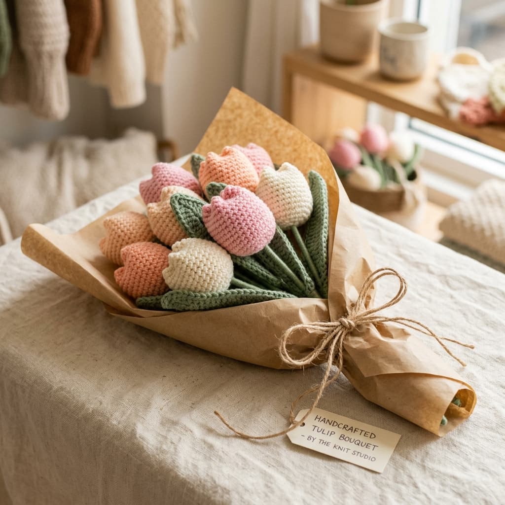 Pastel Meadow Crochet Tulips
